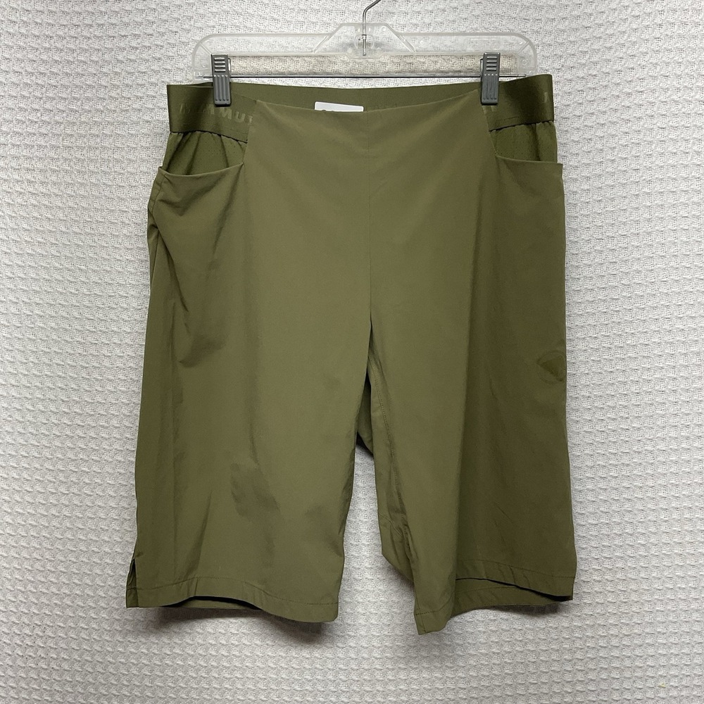 Mammut Hiking Shorts Mens 32x12 Olive Green Quick Dry Pockets Elastic Waist